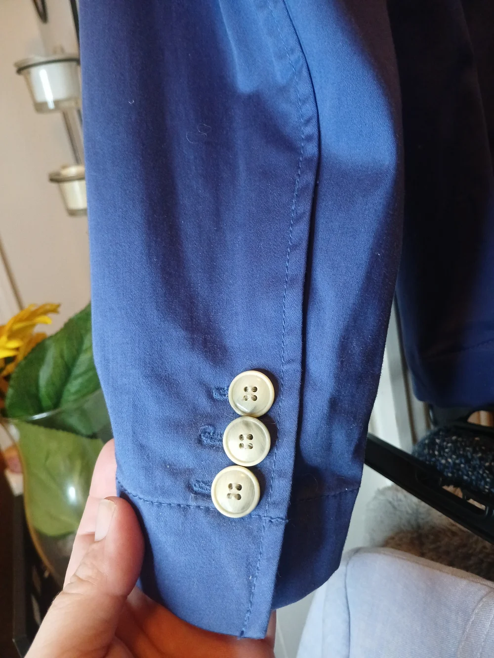 Zara Man Casual Cotton Blazer Royal Blue Size Large